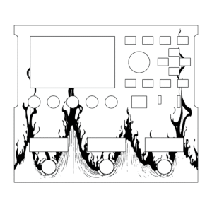 FM3 acrylic screen protector engraved with fire